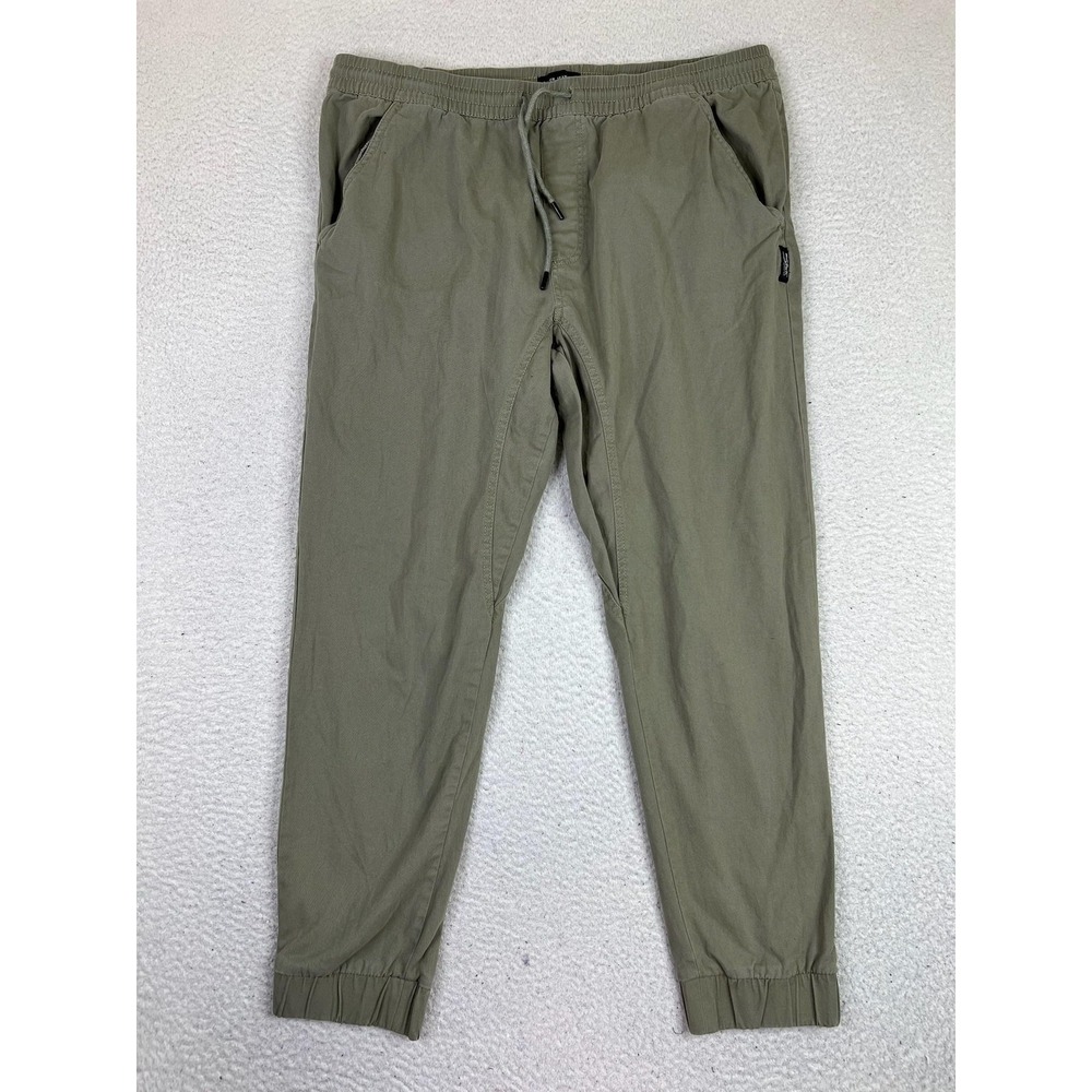 Silver Jeans Co Pants Mens Large Green Ashton Jogger Elastic Cuffed Stretch